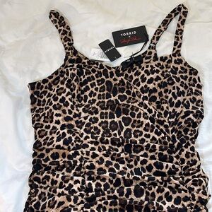 Torrid Leopard Print Dress - Black and Tan